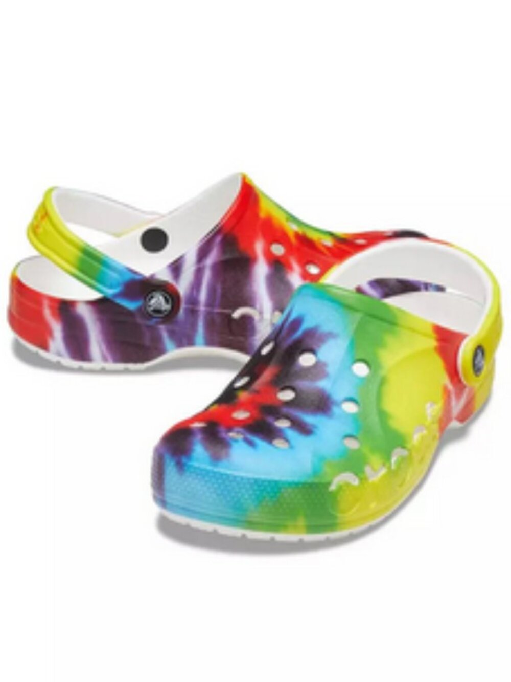 CROCS Baya Classic Rainbow Tie-Dye Clogs Graphic Unisex Water Shoes M/8 - W/10 - Picture 9 of 9
